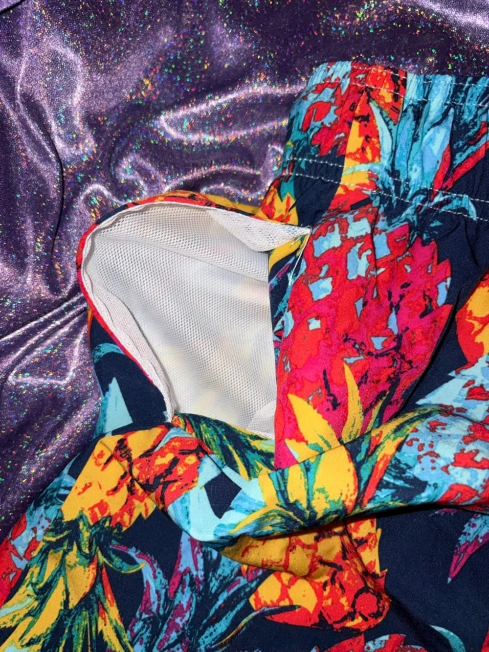 Mens Colorful Pineapple Swim Trunks